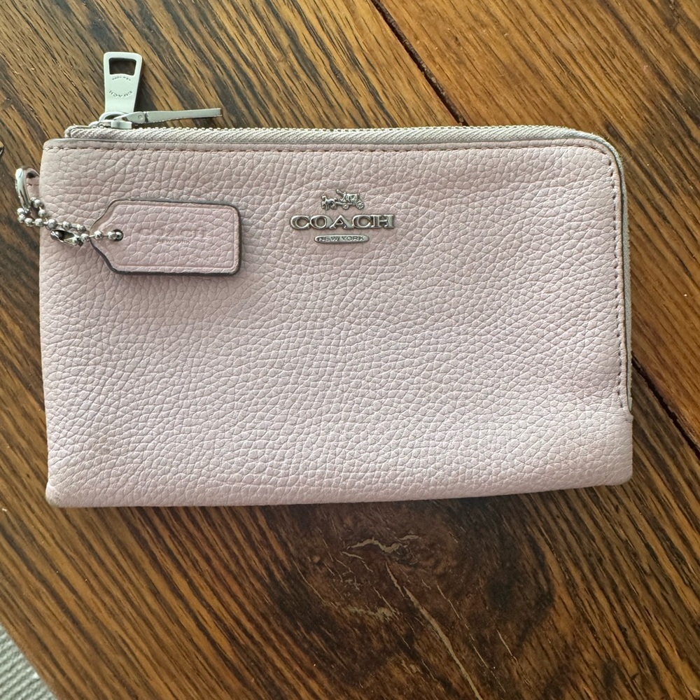 Coach Light Pink Leather Wristlet